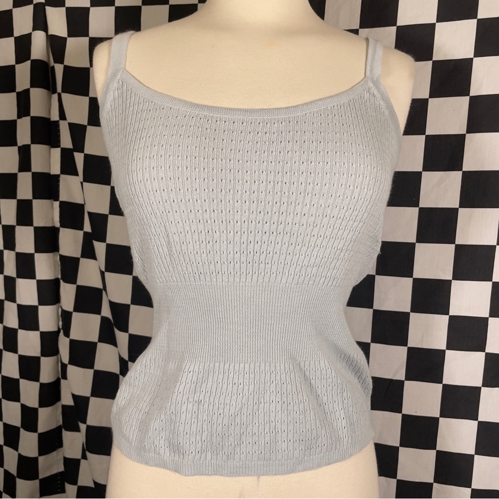 Vintage Preview baby blue scrunch tank